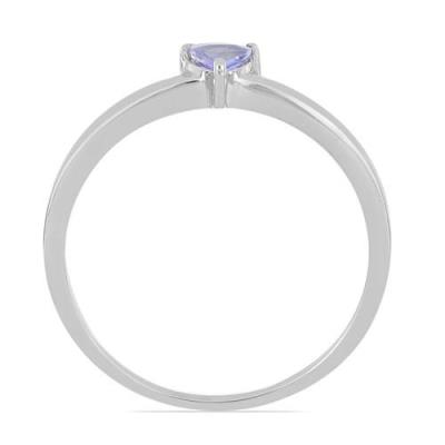 BUY STERLING SILVER NATURAL TANZANITE SINGLE STONE RING
